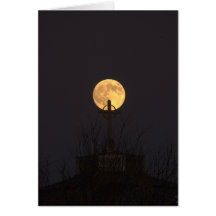 Lua em uma vara cartoes