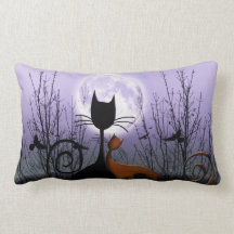 Lua & gatos do inverno no amor travesseiros