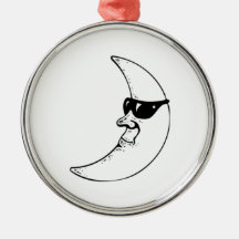 Lua que veste óculos de sol enfeite de natal