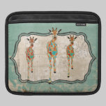 Luva Azure & ambarina do iPad dos girafas capas para ipad da rickshaw