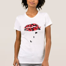 Luva do boné do AA dos lábios da malagueta picante Camiseta