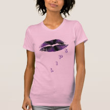 Luva quente do boné do AA das senhoras dos lábios Camisetas