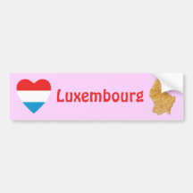 Luxembourg embandeira o coração + Autocolante no v Adesivos