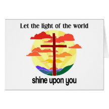 Luz do brilho do mundo em cima de você cartoes