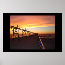 Luz do cais de St Joseph, MI HI RES Poster