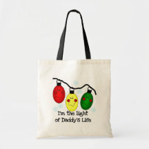 Luz do camiseta e dos presentes do feriado da vida bolsa para compras