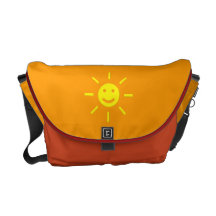 Luz do sol feliz bolsa mensageiro