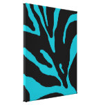 Luz - impressão animal da listra azul da zebra impressão de canvas envolvida