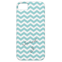 Luz na moda - ziguezague azul da viga com nome capa iPhone 5 Case-Mate
