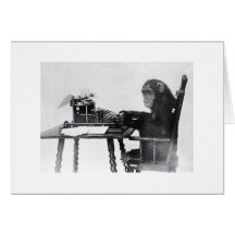 Macaco de dactilografia cartões