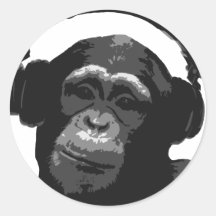 MACACO DO DJ ADESIVOS REDONDOS