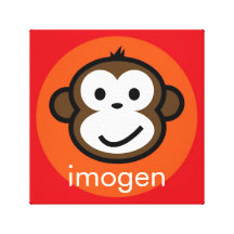 Macaco insolente personalizado [laranja+vermelho] impressão em canvas