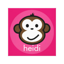 Macaco insolente personalizado [rosa+rosa quente] impressão de canvas envolvidas