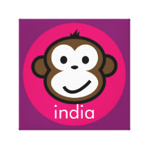 Macaco insolente personalizado [rosa+roxo] impressão em tela canvas