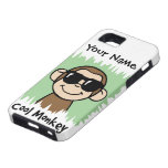 Macaco legal do clipart dos desenhos animados com  capa iPhone 5