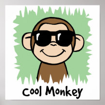 Macaco legal do clipart dos desenhos animados com  pôsteres