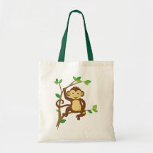 Macaco pequeno bonito bolsas para compras