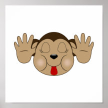 Macaco que cola para fora a língua poster