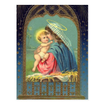 Madonna & cartão do feriado do Natal da criança Cartão Postal
