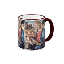 Madonna & criança, dois anjos, Botticelli Caneca