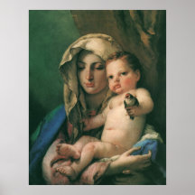 Madonna do Goldfinch por Tiepolo, arte do vintage Poster