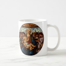 Madonna e criança com oito anjos por Botticelli Canecas