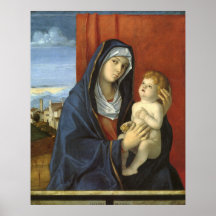 Madonna e criança por Giovanni Bellini Poster