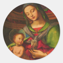 Madonna e etiqueta da criança adesivo