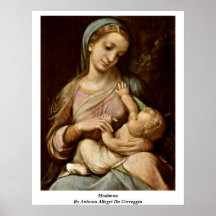 Madonna por Antonio Allegri a Dinamarca Correggio Posters