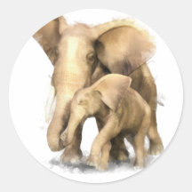 Mãe & criança do elefante adesivos