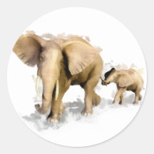 Mãe do elefante & criança 1 adesivos