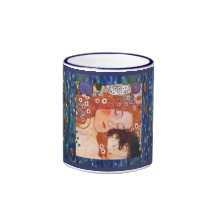 Mãe e criança por Klimt Canecas