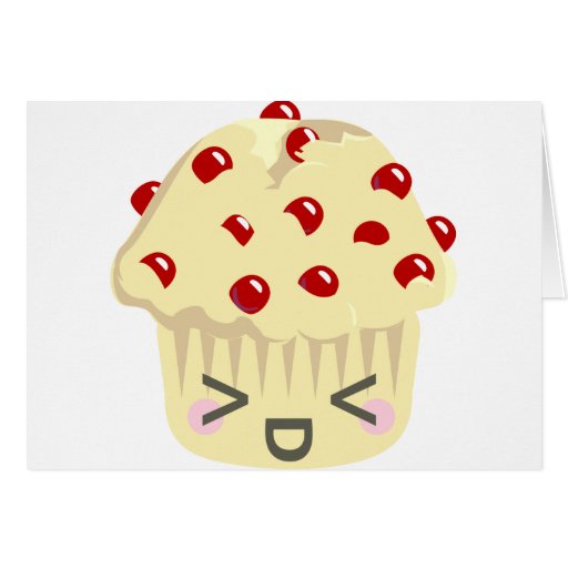 Mais caras do muffin de Kawaii Cartão