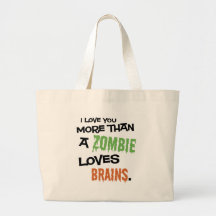 Mais do que um zombi ama cérebros bolsa de lona