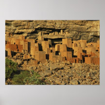 MALI, terras de Dogon. Maliense tradicional de Tel Poster