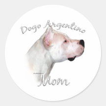 Mamã 2 de Dogo Argentino Adesivos Em Formato Redondos