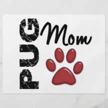 Mamã 2 do Pug Panfleto Personalizado