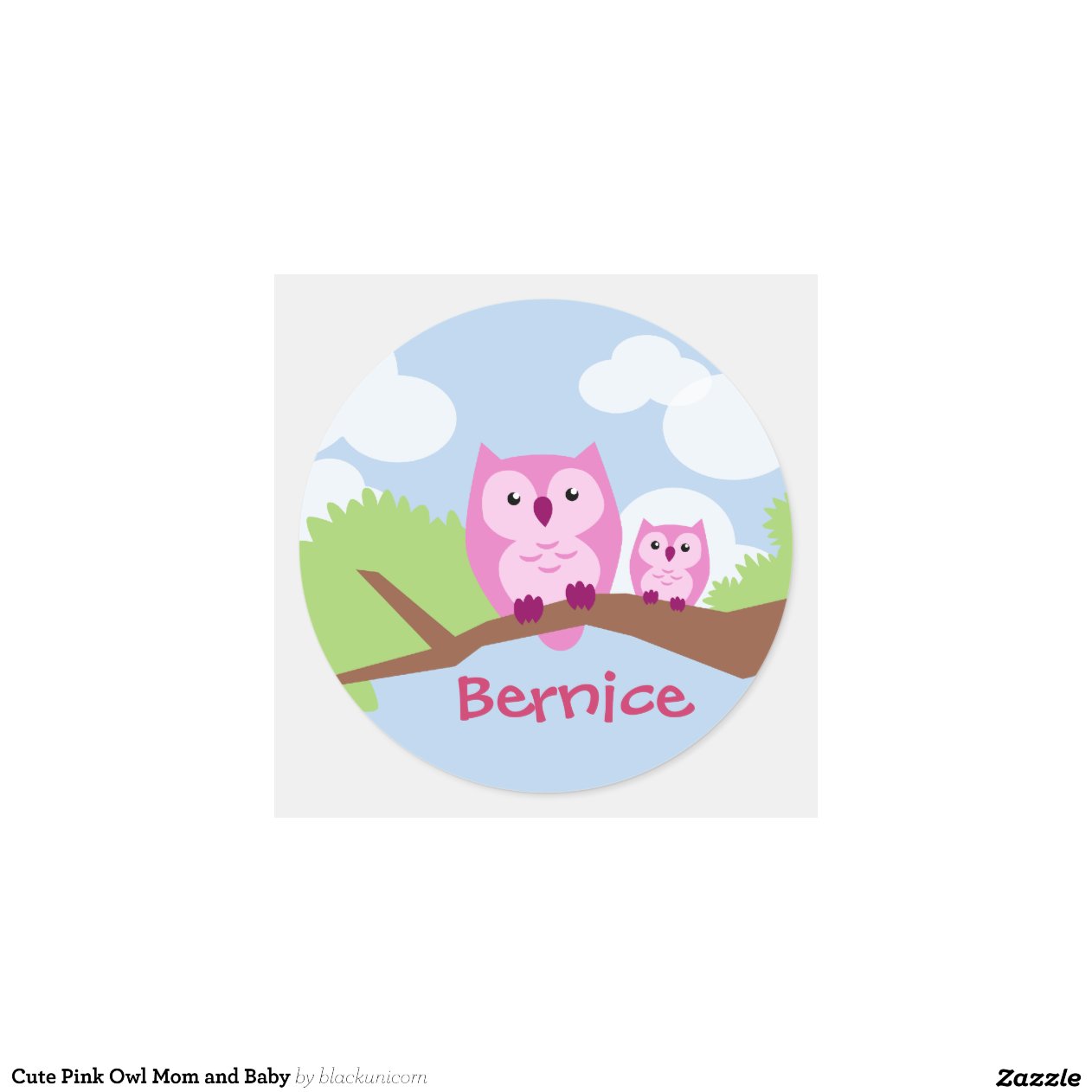 Mam u00e3 cor de rosa bonito e beb u00ea da coruja adesivo Zazzle Oficina De Artesanato Na Escola ~ Mam u00e3 cor de rosa bonito e beb u00ea da coruja adesivo Zazzle