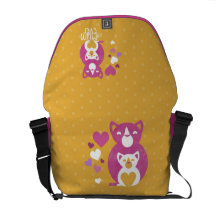 Mamã cor-de-rosa do gato bolsa mensageiro