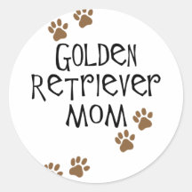 Mamã do golden retriever adesivo redondo