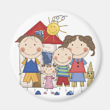 Mamã, pai, menino grande, família pequena da menin imas de geladeira