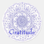Mandala 6, gratitude adesivos redondos