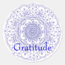 Mandala 6, gratitude adesivos redondos