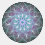Mandala azul alta poderosa da energia adesivos redondos