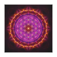 mandala transformacional que flor da vida impressão em canvas
