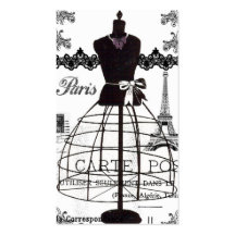 Manequim branco preto da forma de Paris Modelo De Cartões De Visita