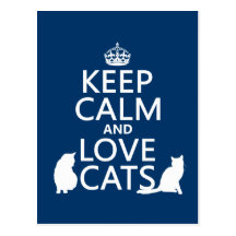 Mantenha a calma e ame gatos cartao postal