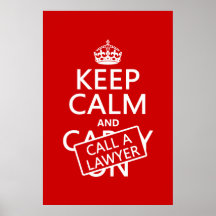 Mantenha a calma e chame um advogado (em alguma co poster