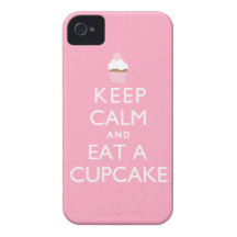 Mantenha a calma e coma um cupcake {o rosa} capa de iPhone 4 Case-Mate