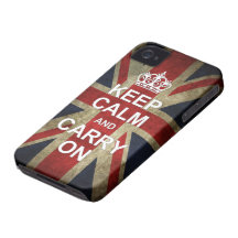 Mantenha a calma e continue - com bandeira britâni capa iPhone 4 Case-Mate